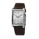 Calvin Klein Window Silver Dial Brown Leather Strap Watch for Women - K2M23126