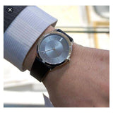Buy Shop Calvin Klein Minimal Black Dial Black Leather Strap Watch for Men - K3M211C4 USA Online