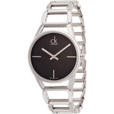 Buy Shop Calvin Klein Stately Black Dial Silver Steel Strap Watch for Women - K3G23121 USA Online