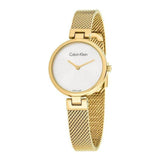 Calvin Klein Authentic White Dial Rose Gold Mesh Bracelet Watch for Women - K8G23526