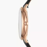 Buy Shop Fossil Jacqueline Mother of Pearl Dial Black Leather Strap Watch for Women - ES4535 USA Online