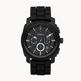 Buy Shop Fossil Machine Chronograph Black Dial Black Silicone Strap Watch for Men - FS4487 USA Online