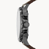 Buy Shop Fossil Nate Chronograph Grey Dial Brown Leather Strap Watch for Men - JR1424 USA Online