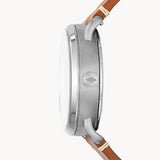 Buy Shop Fossil Commuter Automatic Skeleton Blue Dial Brown Leather Strap Watch for Men - ME3159 USA Online