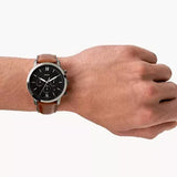 Buy Shop Fossil Neutra Chronograph Black Dial Brown Leather Strap Watch for Men - FS5408 USA Online