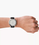 Buy Shop Emporio Armani Classic Quartz Chronograph White Dial Black Leather Strap Watch For Men - AR1807 USA Online