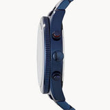 Buy Shop Fossil Perfect Boyfriend Multifunction Blue Dial Blue Steel Strap Watch for Women - ES4093 USA Online