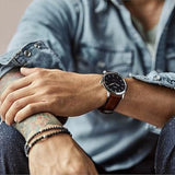 Buy Shop Fossil Minimalist Blue Dial Brown Leather Strap Watch for Men - FS5304 USA Online