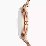 Buy Shop Fossil Jacqueline Three-Hand White Dial Rose Gold Mesh Bracelet Watch for Women - ES4534 USA Online