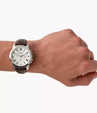 Buy Shop Fossil Grant Chronograph White Dial Brown Leather Strap Watch for Men - FS5344 USA Online