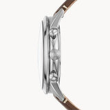 Buy Shop Fossil Townsman Chronograph White Dial Brown Leather Strap Watch for Men - FS5350 USA Online
