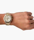 Buy Shop Fossil Dean Chronograph Champagne Dial Gold Steel Strap Watch for Men - FS4867 USA Online