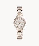 Buy Shop Fossil Virginia Pink Dial Pink Steel Strap Watch for Women - ES4482 USA Online