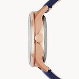 Buy Shop Fossil Townsman Twist Skeleton Blue Dial Blue Leather Strap Watch for Men - ME1138 USA Online