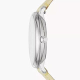 Buy Shop Fossil Jacqueline Three-Hand White Dial Yellow Leather Strap Watch for Women - ES4812 USA Online