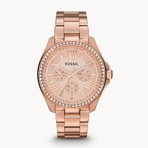 Buy Shop Fossil Cecile Rose Gold Dial Rose Gold Steel Strap Watch for Women - AM4483 USA Online