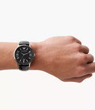 Buy Shop Emporio Armani Renato Analog Black Dial Black Leather Strap Watch For Men - AR11186 USA Online