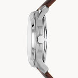 Buy Shop Fossil Grant Automatic Beige Skeleton Dial Brown Leather Strap Watch for Men - ME3099 USA Online