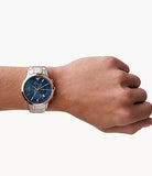 Buy Shop Emporio Armani Renato Chronograph Blue Dial Two Tone Steel Strap Watch For Men - AR80025 USA Online