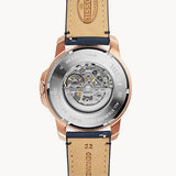 Buy Shop Fossil Grant Automatic Skeleton Blue Dial Blue Leather Strap Watch for Men - ME3102 USA Online