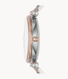 Buy Shop Fossil Carlie Silver Dial Two Tone Steel Strap Watch for Women - ES4342 USA Online