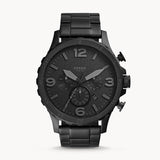 Buy Shop Fossil Nate Chronograph Black Dial Black Steel Strap Watch for Men - JR1401 USA Online