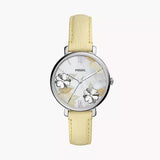 Buy Shop Fossil Jacqueline Three-Hand White Dial Yellow Leather Strap Watch for Women - ES4812 USA Online