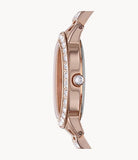 Buy Shop Fossil Jesse Crystal Rose Gold Dial Rose Gold Steel Strap Watch for Women - ES3020 USA Online