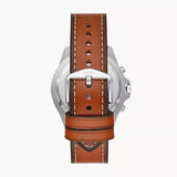 Buy Shop Fossil Garrett Chronograph Blue Dial Brown Leather Strap Watch for Men - FS5625 USA Online