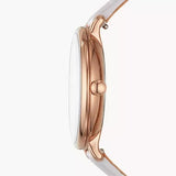 Buy Shop Fossil Jacqueline Mother of Pearl Dial Grey Leather Strap Watch for Women - ES4672 USA Online