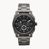 Buy Shop Fossil Machine Chronograph Black Dial Grey Steel Strap Watch for Men - FS4662 USA Online