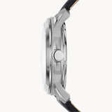 Buy Shop Fossil Grant Automatic Skeleton White Dial Black Leather Strap Watch for Men - ME3101 USA Online