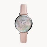Buy Shop Fossil Jacqueline Blush Mother of Pearl Dial Pink Leather Strap Watch for Women - ES4151 USA Online