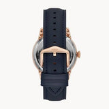 Buy Shop Fossil Townsman Automatic White Dial Navy Blue Leather Strap Watch for Men - ME3171 USA Online