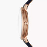 Buy Shop Fossil Jacqueline Blue Dial Blue Leather Strap Watch for Women - ES4673 USA Online