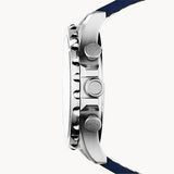 Buy Shop Fossil Nate Chronograph White Dial Blue Leather Strap Watch for Men - JR1480 USA Online