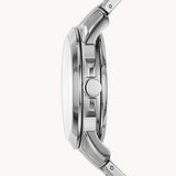 Buy Shop Fossil Grant Automatic Skeleton Black Dial Silver Steel Strap Watch for Men - ME3103 USA Online