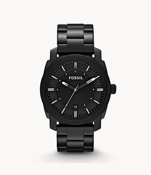 Buy Shop Fossil Machine Black Dial Black Steel Strap Watch for Men - FS4775 USA Online