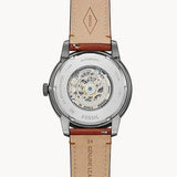 Buy Shop Fossil Townsman Automatic Skeleton Black Dial Brown Leather Strap Watch for Men - ME3181 USA Online