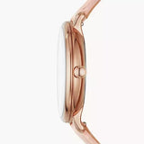 Buy Shop Fossil Jacqueline Three Hand Mother of Pearl Dial Pink Leather Strap Watch for Women - ES4671 USA Online