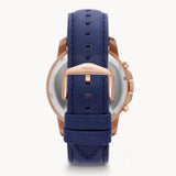 Buy Shop Fossil Grant Chronograph Blue Dial Blue Leather Strap Watch for Men - FS4835 USA Online