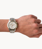 Buy Shop Fossil Dean Chronograph White Dial Silver Steel Strap Watch for Men - FS4795 USA Online