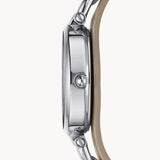 Buy Shop Fossil Georgia Bone Grey Dial Beige Leather Strap Watch for Women - ES2830 USA Online