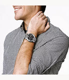 Buy Shop Fossil Nate Chronograph Black Dial Silver Steel Strap Watch for Men - JR1353 USA Online