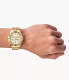 Buy Shop Fossil Garrett Chronograph Gold Dial Gold Steel Strap Watch for Men - FS5772 USA Online