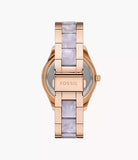 Buy Shop Fossil Stella Multifunction Rose Gold Dial Two Tone Steel Strap Watch for Women - ES4755 USA Online