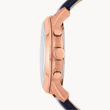 Buy Shop Fossil Grant Chronograph Blue Dial Blue Leather Strap Watch for Men - FS4835 USA Online