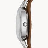 Buy Shop Fossil Georgia White Dial Brown Leather Strap Watch for Women - ES3060 USA Online