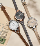 Buy Shop Fossil Georgia White Dial Brown Leather Strap Watch for Women - ES3060 USA Online