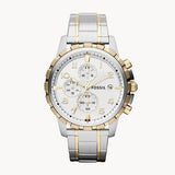Buy Shop Fossil Dean Chronograph White Dial Silver Steel Strap Watch for Men - FS4795 USA Online